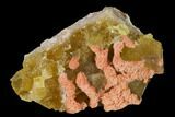 Yellow Cubic Fluorite Crystal Cluster with Barite - Morocco #159958-1